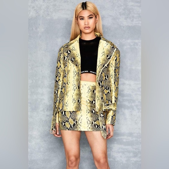 Mistress, rocks, snake, Print Oversized Biker Jacket size xs - Picture 2 of 12